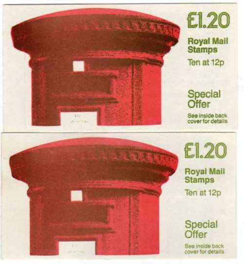GREAT BRITAIN 1986 2 x 1POUND20 PILLAR BOX BOOKLETS UMM. BOTH A & B. SG FJ4.
