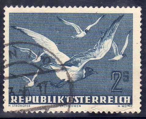 AUSTRIA 1950 AIR - BIRDS 2S VERY FINE USED. SG 1217. CAT 11 POUNDS.