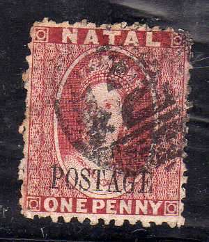 NATAL 1876 1d ROSE FINE USED. SACC 80. CAT R1100. (2019-20)