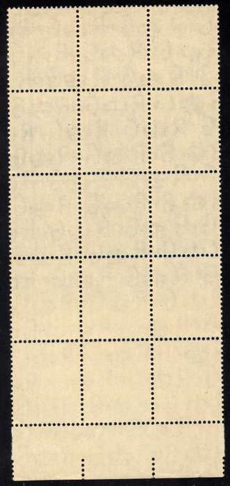 GREAT BRITAIN 1937 KGVI 2,5d BOTTOM MARGINAL BLOCK OF 15 WITH 'DRY PRINTING" SUPERB UMM. SG 466v.