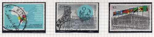 ZAMBIA 1985 5TH ANNIV OF SADCC SET OF 3 FINE USED. SG 429-431. CAT 4,50 POUNDS. (2014)