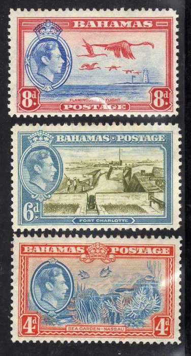 BAHAMAS 1938 DEFIN SET OF 3 LMM(*). SG 158-160. CAT 17 POUNDS.