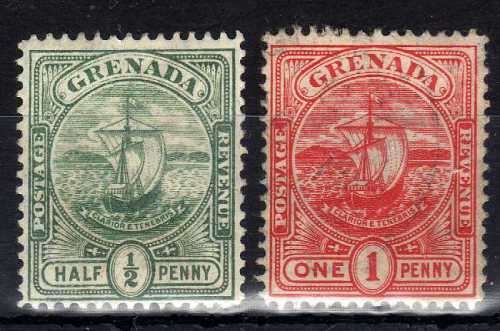 GRENADA 1906 DEFIN 1/2d & 1d FINE MOUNTED MINT. SG 77-78. CAT 14 POUNDS. (2018)