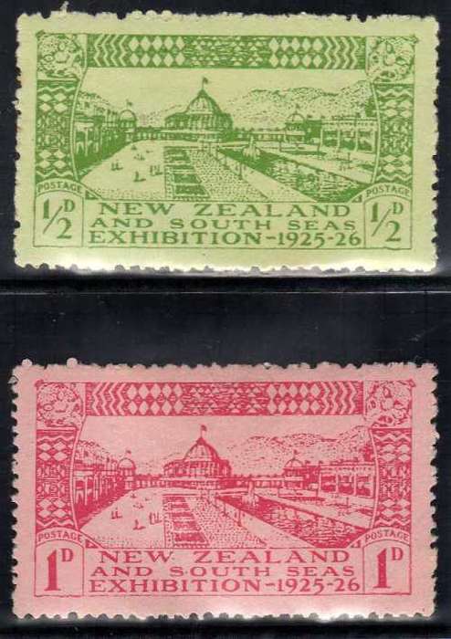 NEW ZEALAND 1925 DUNEDEN EXHIBITION SHORT SET OF 2 MOUNTED MINT. SG 463-4. CAT 7,25 POUNDS. (2018)