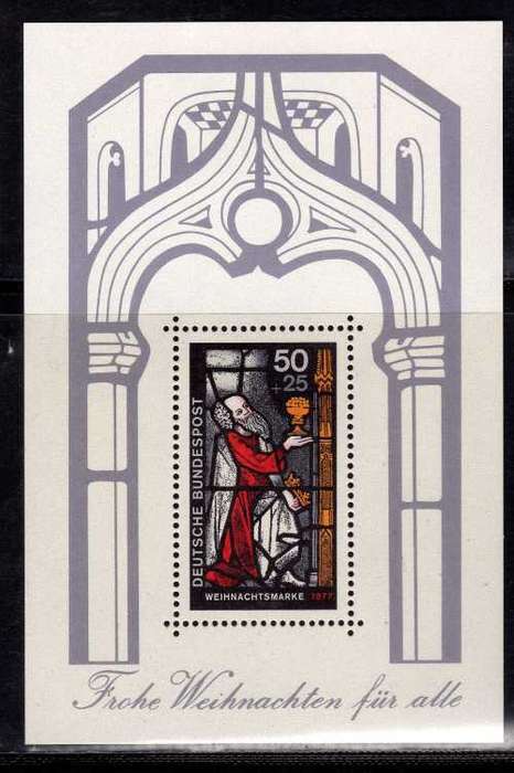 GERMANY WEST 1977 CHRISTMAS MINI SHEET UNMOUNTED MINT. SG MS1845. Mi BLOCK 13.