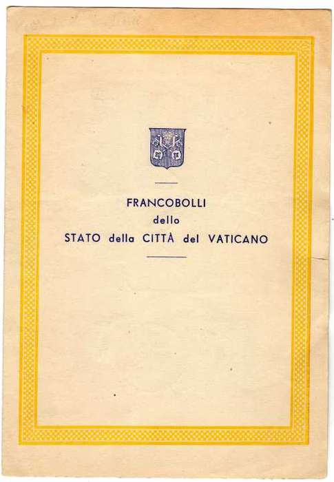 VATICAN CITY 1946, 1949 & 1953 STAMPS ON SPECIAL FOLDER WITH SPECIAL DATE STAMP.