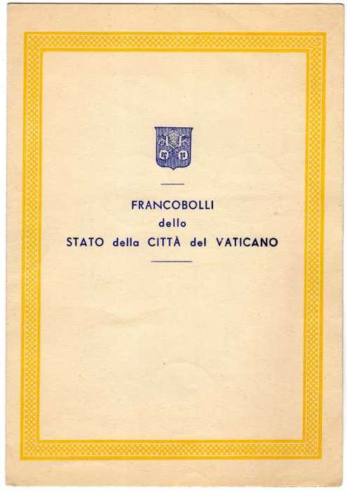 VATICAN CITY 1946 400TH ANNIV OF INAUG OF COUNCIL OF TRENT SET OF 12 FOLDER WITH SPECIAL DATE STAMP.