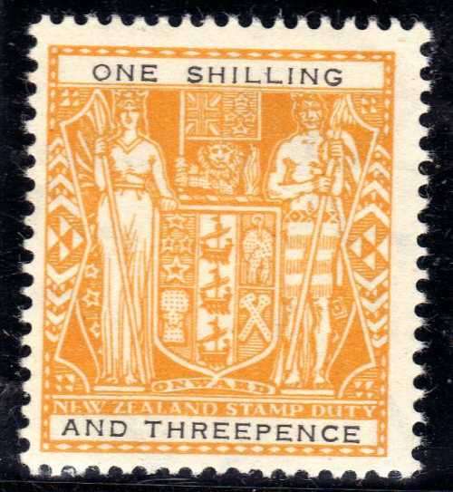 NEW ZEALAND 1931 POSTAL FISCAL 1/3d YELLOW & BLACK UMM. SG F192 (SIMPLIFIED) CAT 9 POUNDS. (2018)