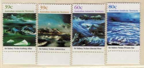 AUSTRALIAN ANTARCTIC TERRITORY 1989 PAINTINGS SET OF 4 UMM. SG 84-87. CAT 8,50 GBP.
