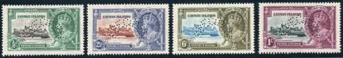 Cayman Islands 1935 KGV Silver Jubilee perf "SPECIMEN" set of 4 mm. SG 108s-111s. CAT £160. (2018)