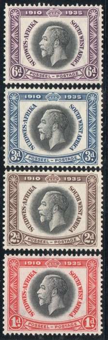 South West Africa 1935 Silver Jubilee set of 4 lightly mounted mint. SG 88-91. Cat £11,50 (2018)
