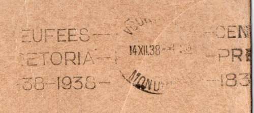 South Africa 1933-36 Voortrekker Memorial Fund set of 4 pairs on cover with `BURGHERSDORP` cancel.