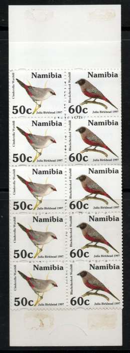 Namibia 1997 `Waxbill` Booklet unmounted mint. SACC 172a / SG 710-11. Cat R60 (2019-20) / £4,50