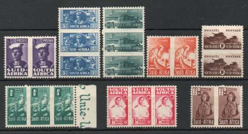 South Africa 1942-44 Small War set of 8 units mounted mint. SG 97-104. Cat £50 (2022)