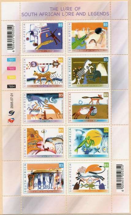 South Africa 2005 Folklore and Legends sheetlet of 10 unmounted mint. SACC 1729. Cat R450 (2023-25)