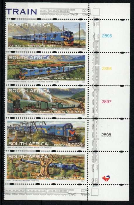 South Africa 1997 Blue Train set of 5 unmounted mint. SACC 1051-1055. Cat R250 (2019-20)