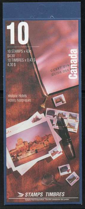 Canada 1993 Historic Hotels Booklet containing 2 sets of 5 umm. SG 1540-1544. Cat £6 (2012)