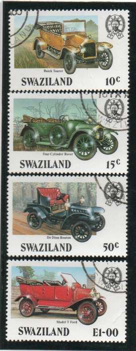 Swaziland 1985 Motoring Centenary set of 4 very fine used. SG 491-494. Cat £5,75 (2018)