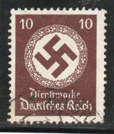 Germany 1934 Official 10pf brown very fine used. SG O531. Cat £10,50 (2013)