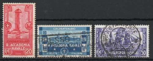 Italy 1931 `50th Anniv of Naval Academy` set of 3 mixed mint & used. SG 311-13. Cat £11,60. (2013)