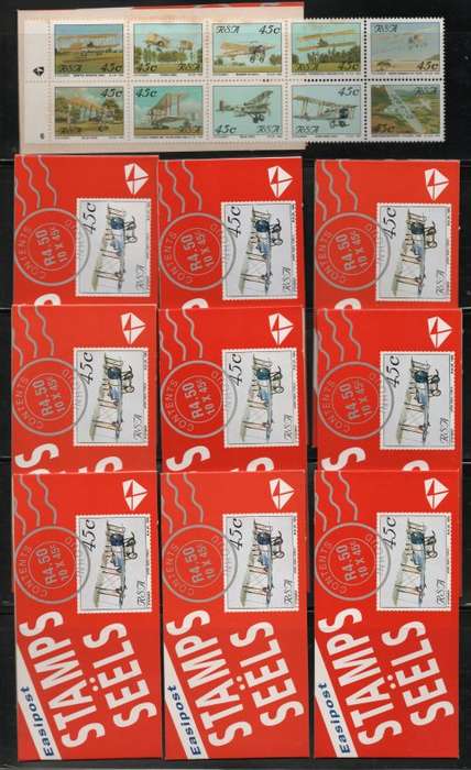 South Africa 1993 Aviation in SA set of 10 Booklets. Rust to +/- 50% of Booklets. Cat R400 (2023-25)