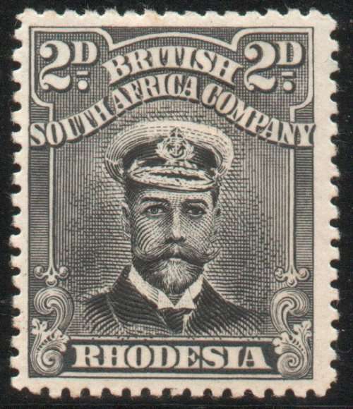 Rhodesia BSA Coy 1913 Admirals 2d black and grey Die II mounted mint. SACC 244. Cat R450 (2023-25)