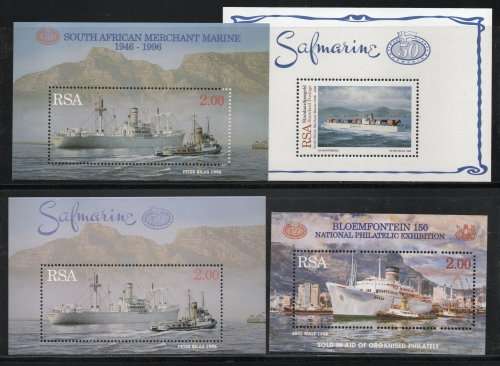 South Africa 1996 Miniature Sheets x 4 unmounted mint. SACC 971, 972, 973, 979. Cat R195 (2023-25)