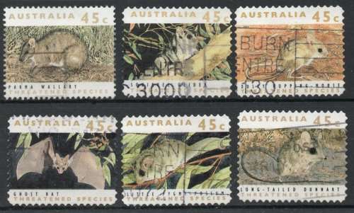Australia 1992 Threatened Species set of 6 very fine used. SG 1312-1317. Cat £5,40 (2018)