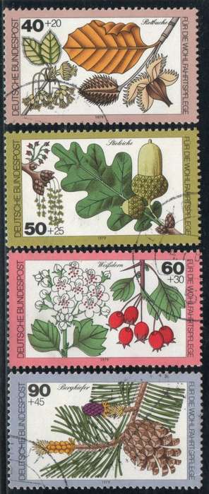Germany West 1978 Woodland Flowers and Fruit set of 4 very fine used. SG 1905-08. Cat £4,55 (2013)