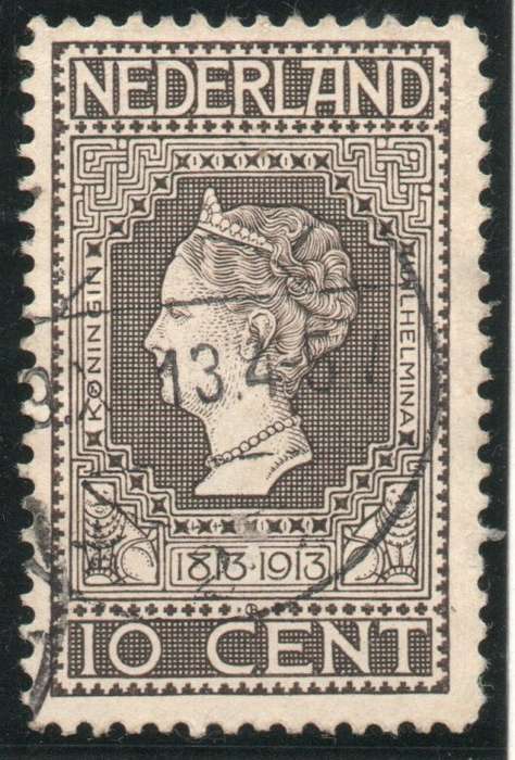 Netherlands 1913 Independence Centenary 10c grey very fine used. SG 217. Cat £4 (2013)