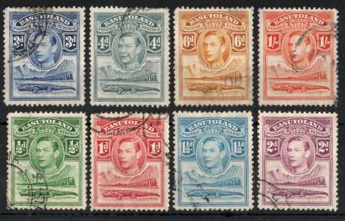 Basutoland 1938 KGVI Definitive part set of 8 (½d - 1/-) very fine used. SACC 18-25. Cat R159 (2023)