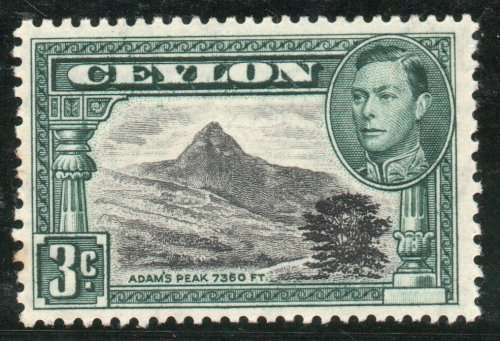 Ceylon 1938 KGVI Definitive 3c perf 13 x 11½ lightly mounted mint. SG 387. Cat £12 (2022)
