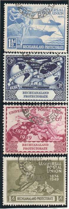 Bechuanaland 1949 UPU set of 4 very fine used. SACC 133-136. Cat R215. (2023)
