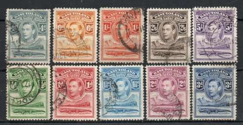 Basutoland 1938 Definitive part set of 10 fine used. SACC 18-27. Cat R464. (2023)