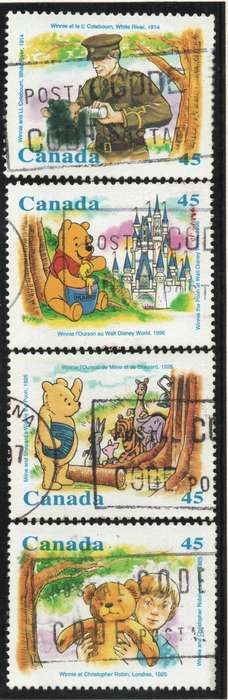 Canada 1996 Winnie the Pooh set of 4 very fine used.  SG 1701-1704. Cat £6 (2013)