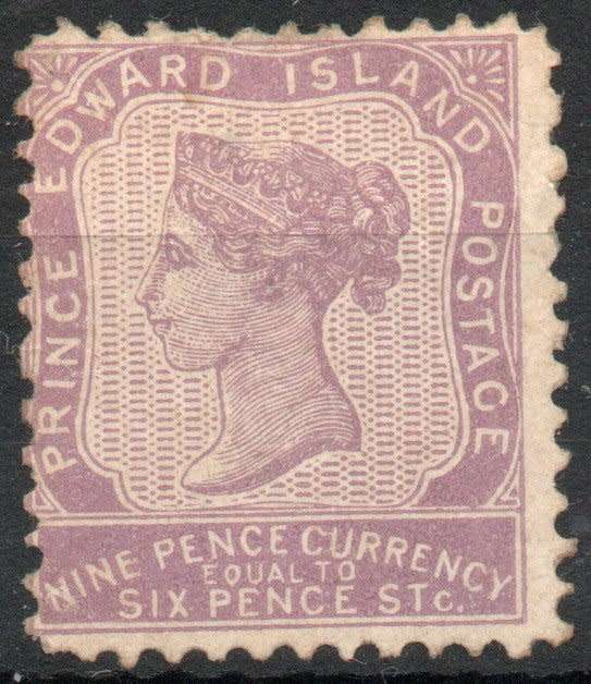 Canada Prince Edward Island 1863 9d lilac lightly mounted mint. SG 19. Cat £120 (2022)