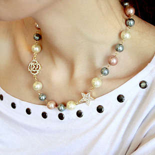 Costume Jewellery Pearl Flower Necklace