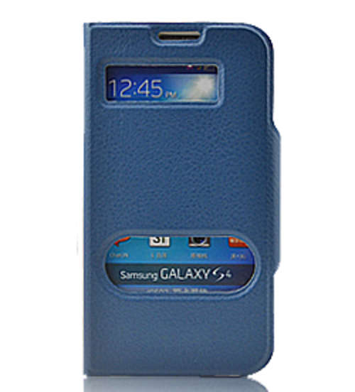 View Cover Cellphone Case Cellphone Cover Stand For Samsung Galaxy S4 I9500 - Blue