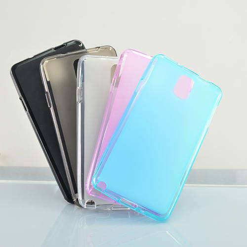 TPU Gel Soft Case For Samsung Galaxy Note 3 III N9000 Matte Back Clear Sides
