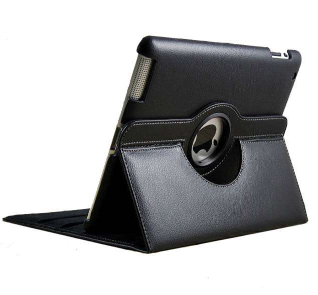 Black PU Leather Tablet Case 360 Degree Rotating Cover Stand For Apple IPad Air Ipad 5