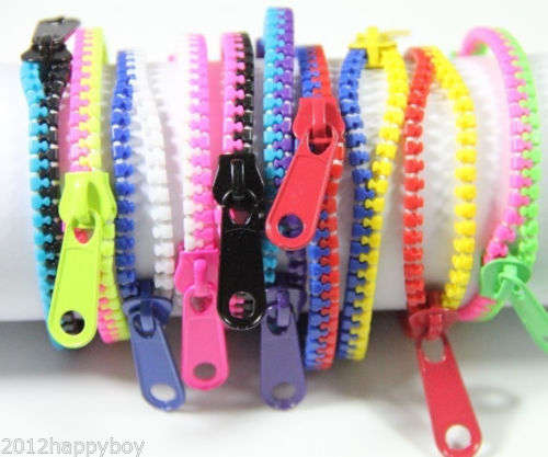 Beautiful fluorescence two colour zipper bracelet