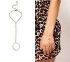 Pearl finger ring link bracelet hand chain