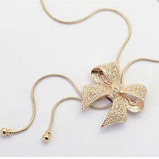 Crystal bow necklace