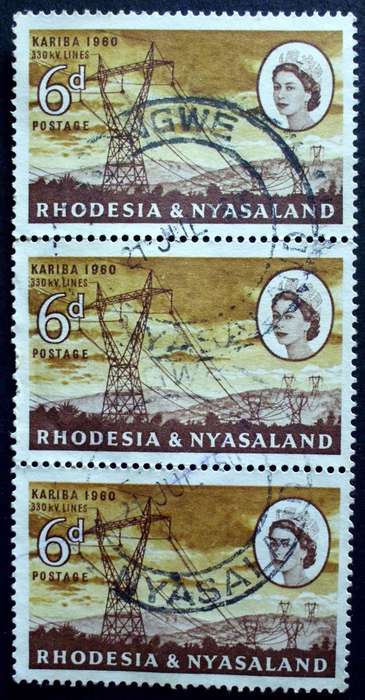 Stamp Rhodesia and Nyasaland block 1960 Kariba used