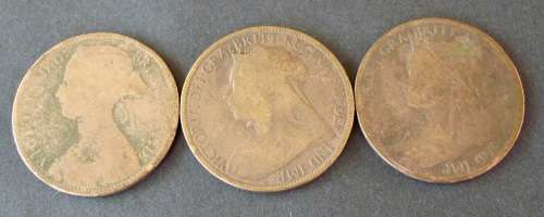 Coin Great Britain Queen Victoria x 3 used