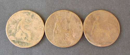 Coin Great Britain Queen Victoria x 3 used
