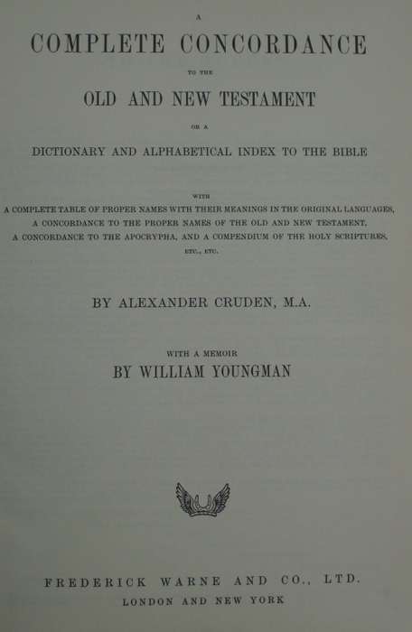 Bible - Crudens Complete Concordance - Alexander Cruden - Antique 2