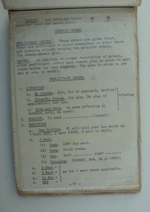Mililtary Instructions in Booklet