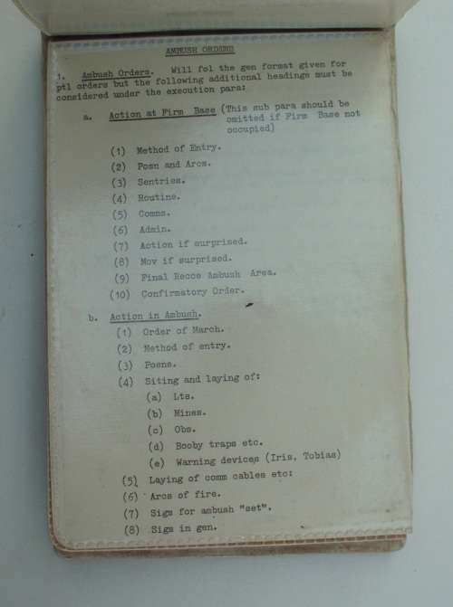Mililtary Instructions in Booklet