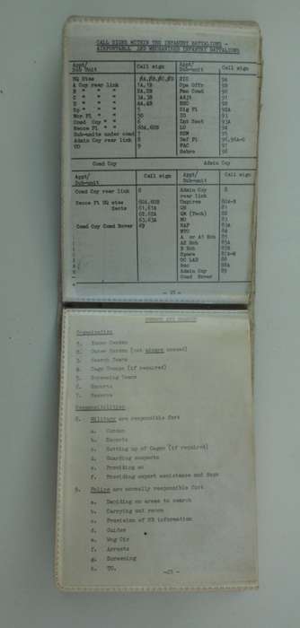 Mililtary Instructions in Booklet